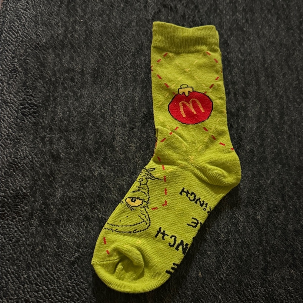 Grinch Mcdonalds Green Socks